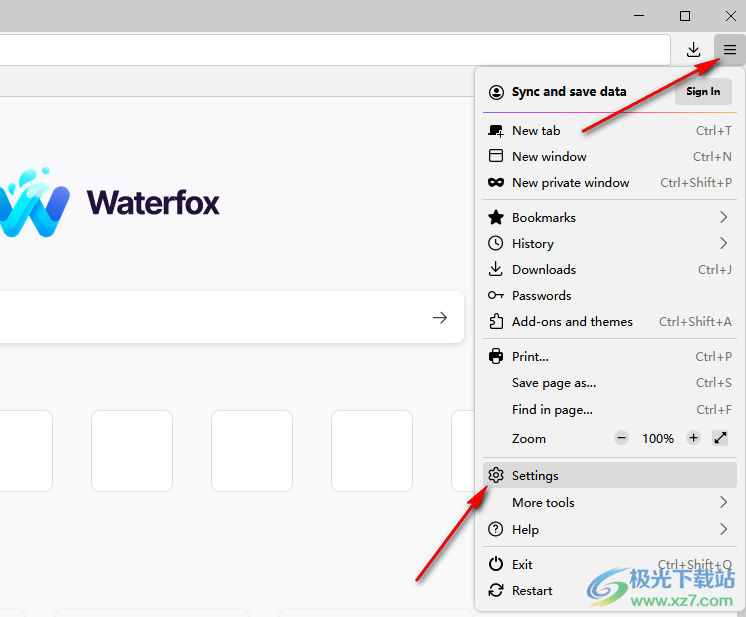 waterfox浏览器英文界面看不懂的解决方法